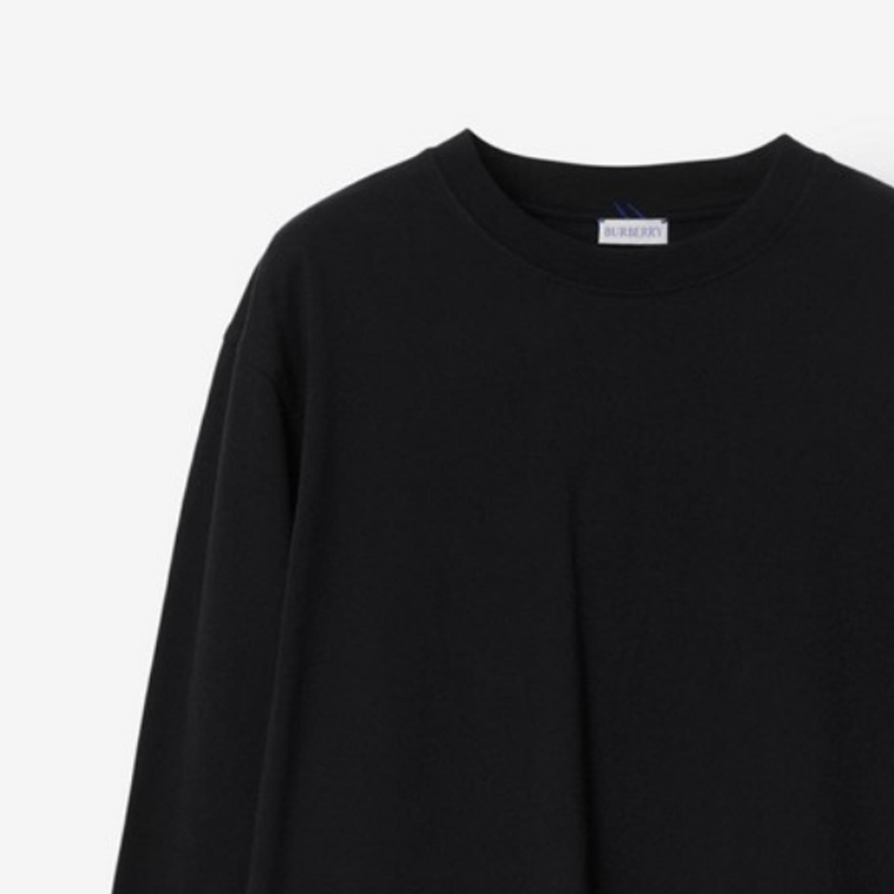 Cheap Burberry 黑色長袖T恤配馬術騎士標誌貼章。 80819951