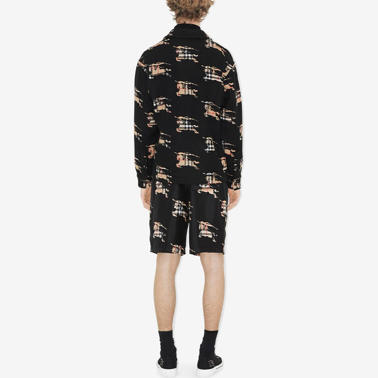 Burberry  Black Long-Sleeve Zip Shirt with Patchwork Check Design. 80709581 圖 4