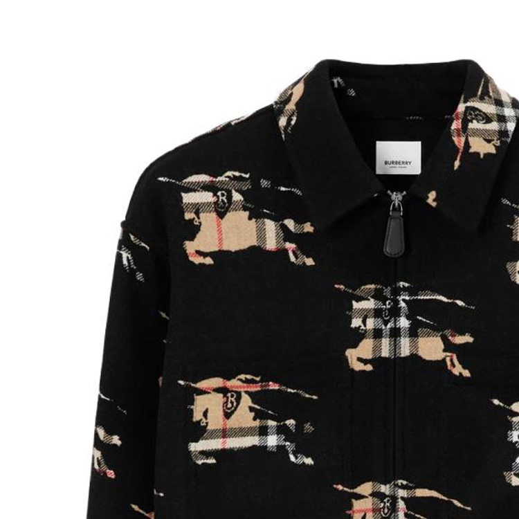 Burberry  Black Long-Sleeve Zip Shirt with Patchwork Check Design. 80709581 圖 6