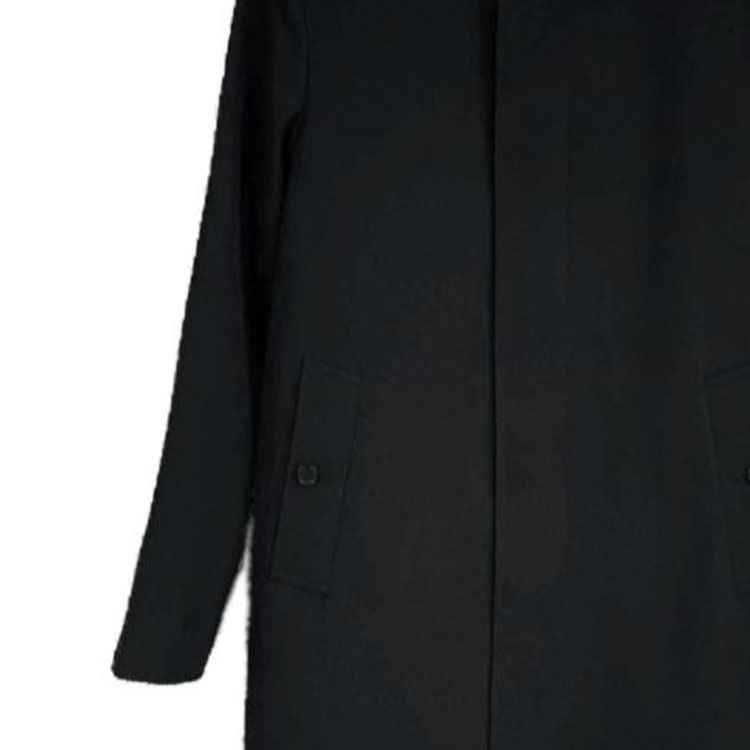 Burberry  Black Long Casual Coat with Solid Color and Button Design. 80087801 圖 4