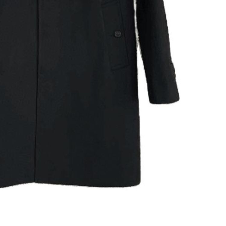 Burberry  Black Long Casual Coat with Solid Color and Button Design. 80087801 圖 5