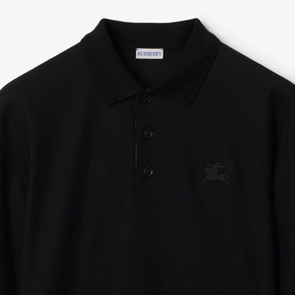 Burberry  Black Long Sleeve Logo Print Polo Shirt. 80988001 圖 8