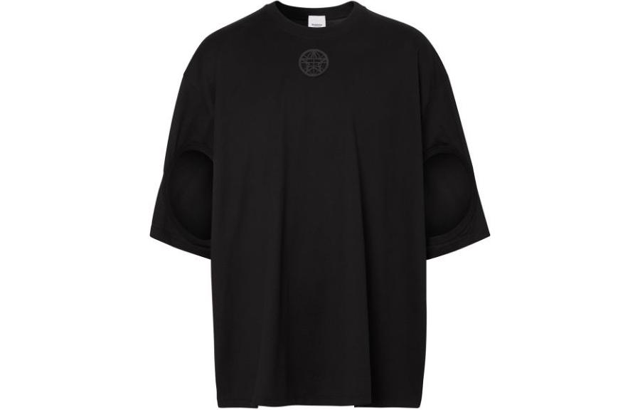 Burberry  Black Loose Fit Crewneck Hollow Short Sleeve T-Shirt. 4563789 圖 2