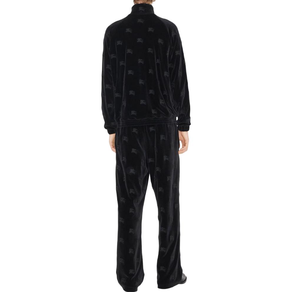 Shop Burberry 黑色寬鬆彈性腰休閒長褲. 8070001