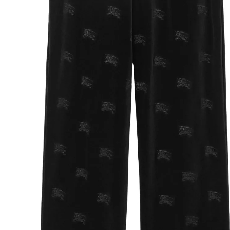 Sizing Burberry 黑色寬鬆彈性腰休閒長褲. 8070001