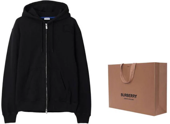Burberry 黑色寬鬆版連帽衫搭配騎士徽標。 80849801 Lookbook Burberry 黑色寬鬆版連帽衫搭配騎士徽標。 80849801