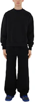 Shop Burberry Black Loose Fit Knit Sweatpants with Equestrian Knight Design. 80849751