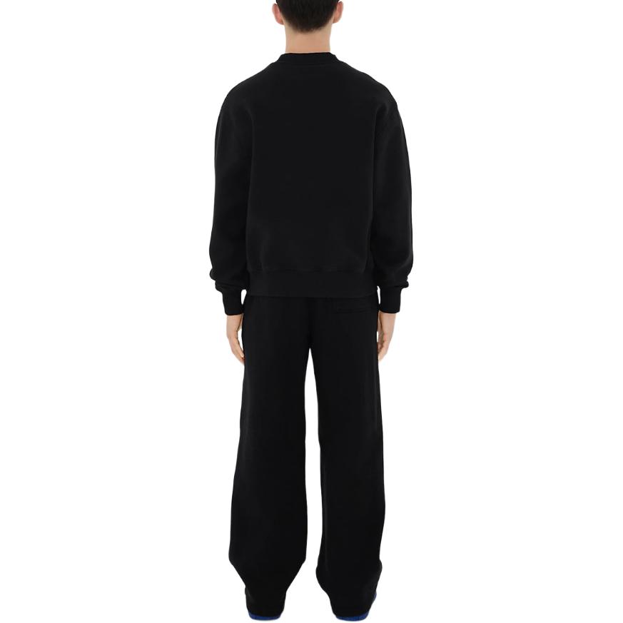 Purchase Burberry Seluar Knit Longgar Hitam dengan Rekaan Kesatria Equestrian. 80849751