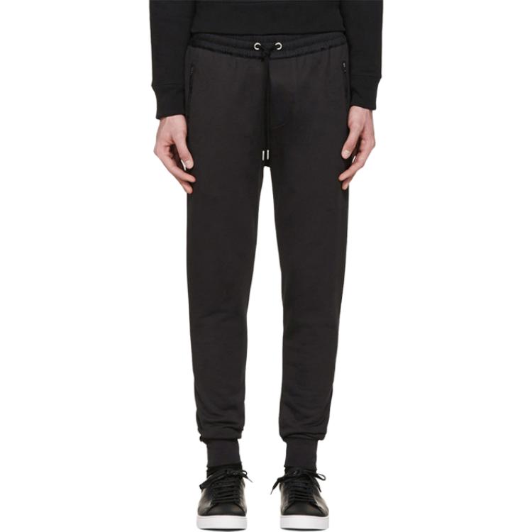 Shop 버버리 블랙 미드라이즈 드로스트링 조거 팬츠. 3991397