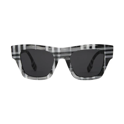 Burberry Black Plaid Square Sunglasses Fashion Casual Style. 40823051