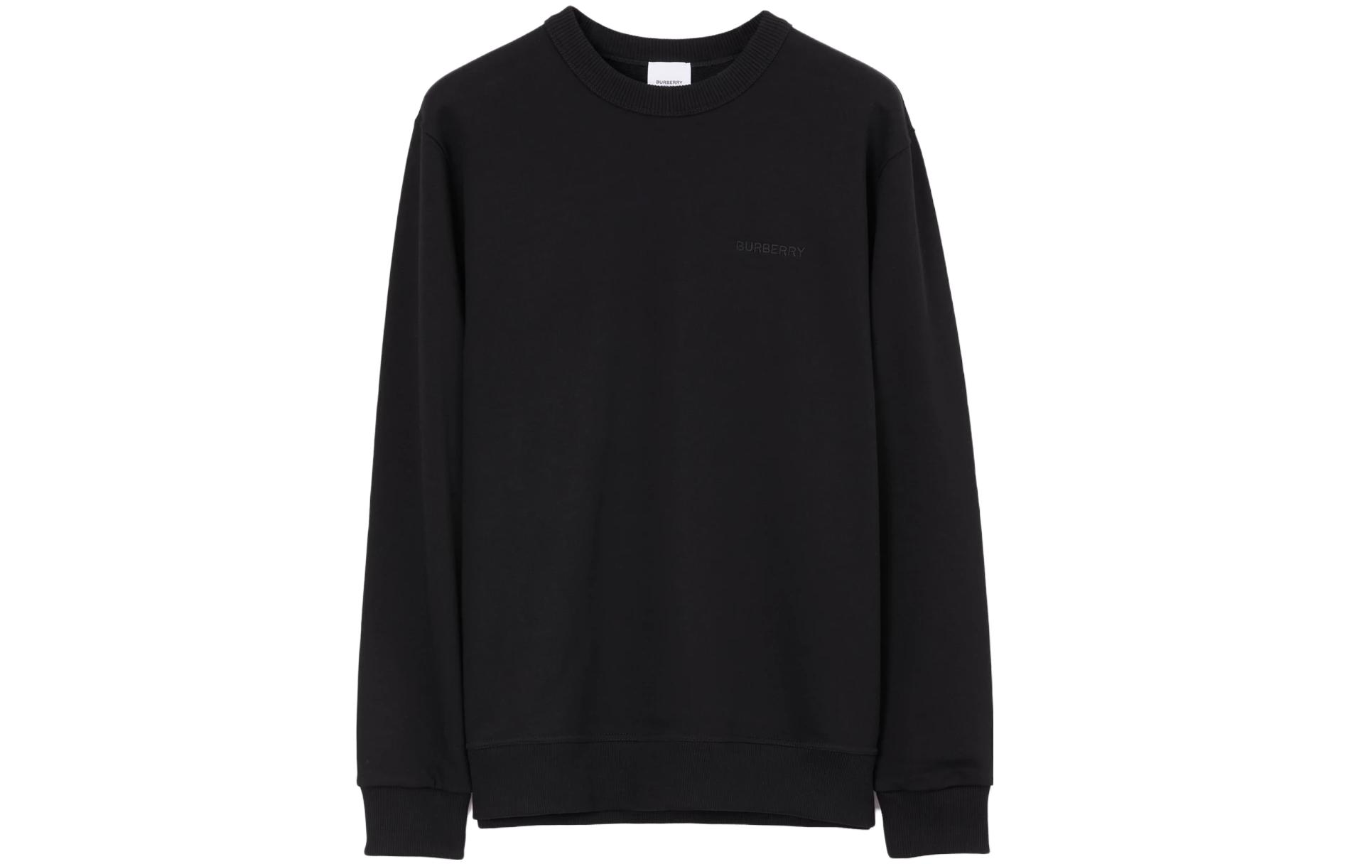 Burberry  Black Plain Crewneck Pullover Sweatshirt Long Sleeve 80706801