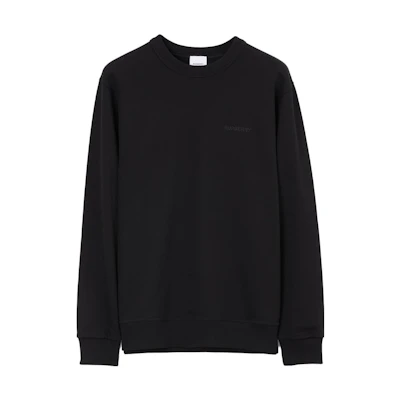 Burberry Black Plain Crewneck Pullover Sweatshirt Long Sleeve 80706801
