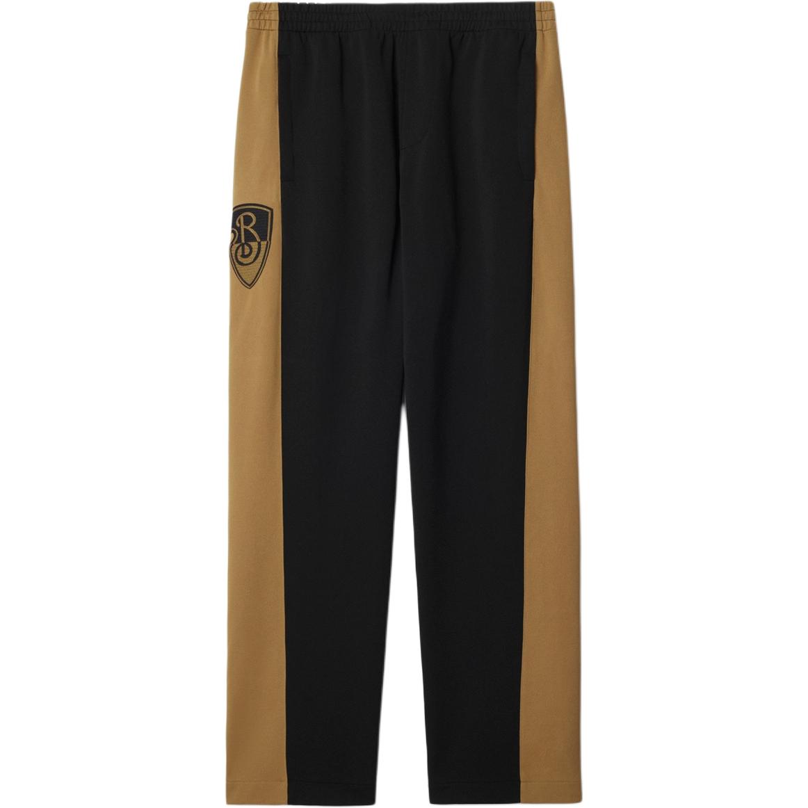 Burberry  Black Relaxed Fit Elastic Waist Pants with Shield Embroidery 80990811