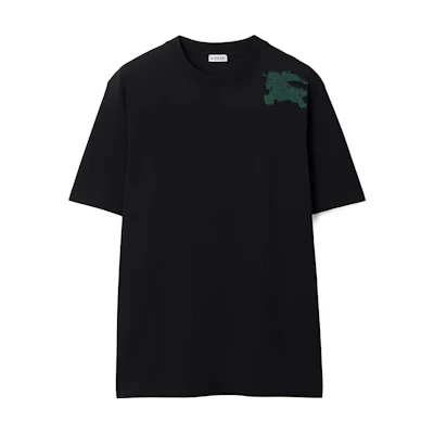 Burberry Black Relaxed Fit Logo Letter Crewneck T-Shirt. 80905401