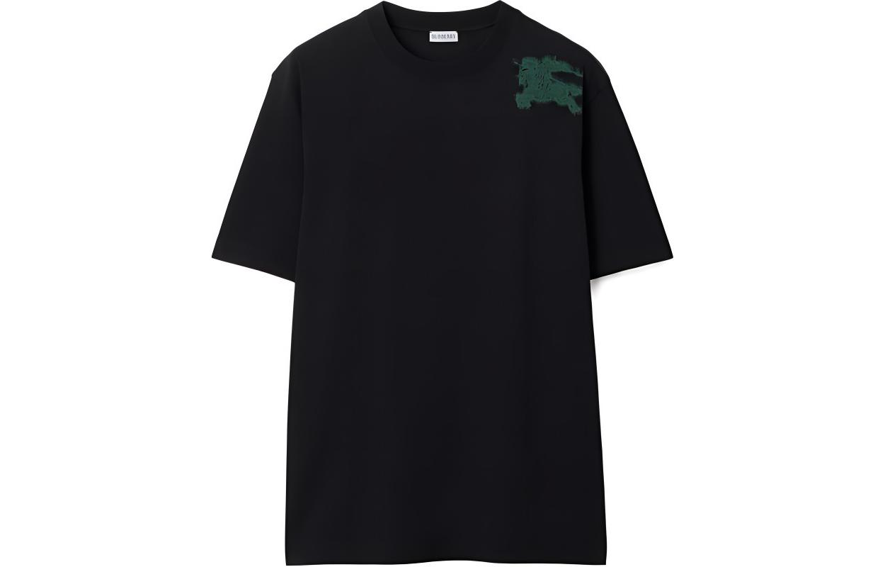 Burberry  Black Relaxed Fit Logo Letter Crewneck T-Shirt. 80905401 圖 2