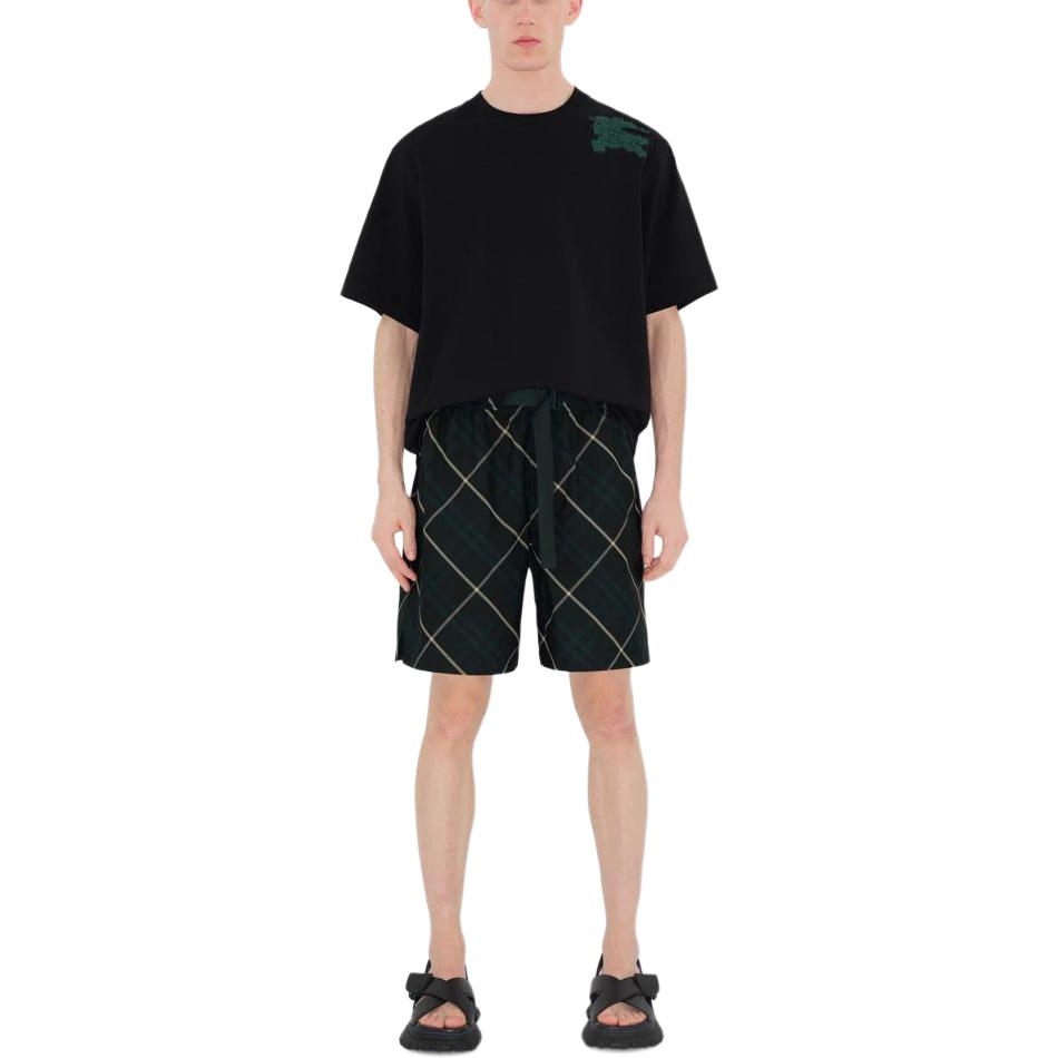 Burberry  Black Relaxed Fit Logo Letter Crewneck T-Shirt. 80905401 圖 4