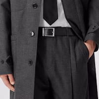 Purchase Burberry 黑色雙面格紋皮革腰帶 - 3.5公分寬 80649591