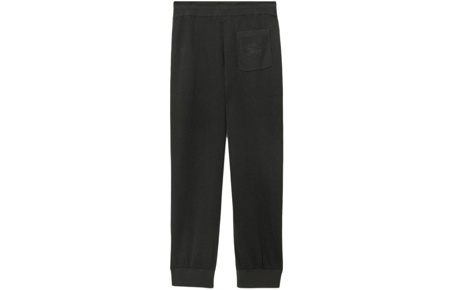 Lookbook 버버리 블랙 골지 드로스트링 조거 팬츠 80811291