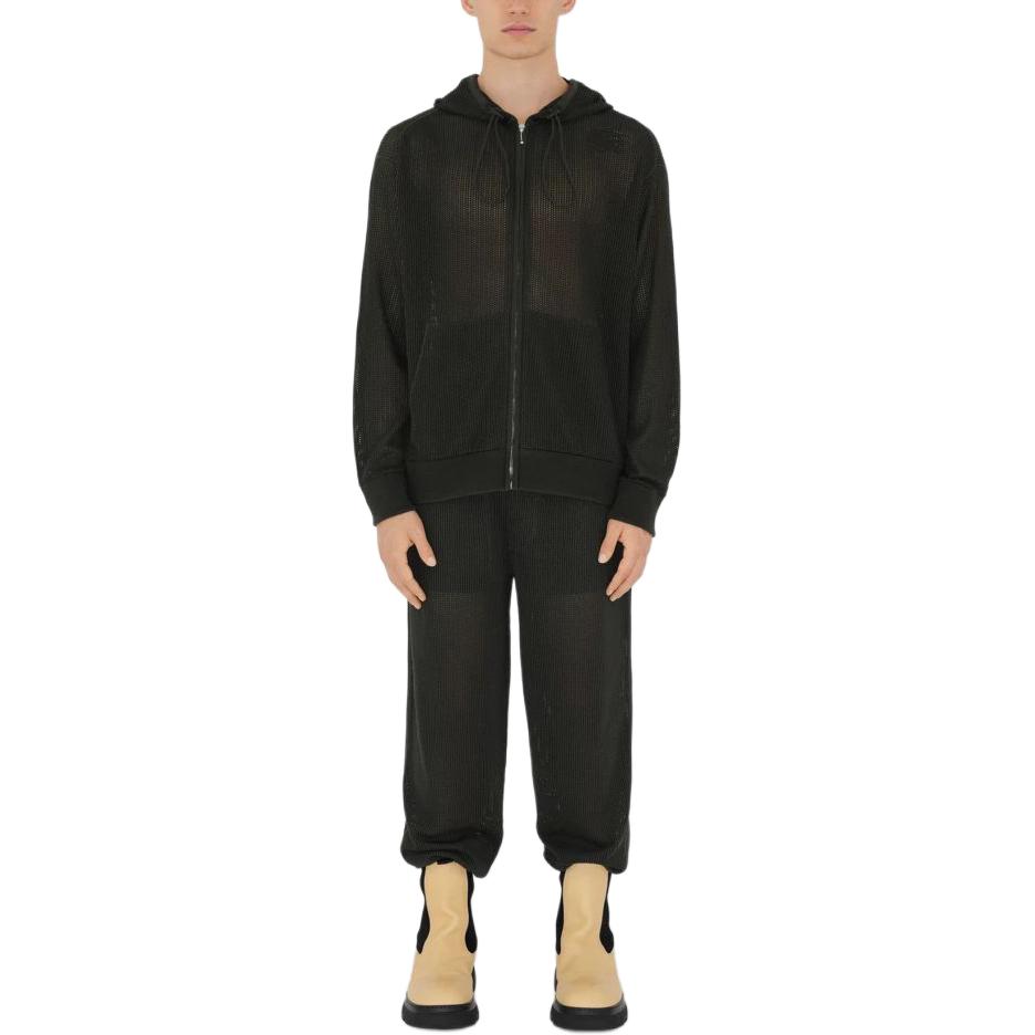 Shop 버버리 블랙 골지 드로스트링 조거 팬츠 80811291