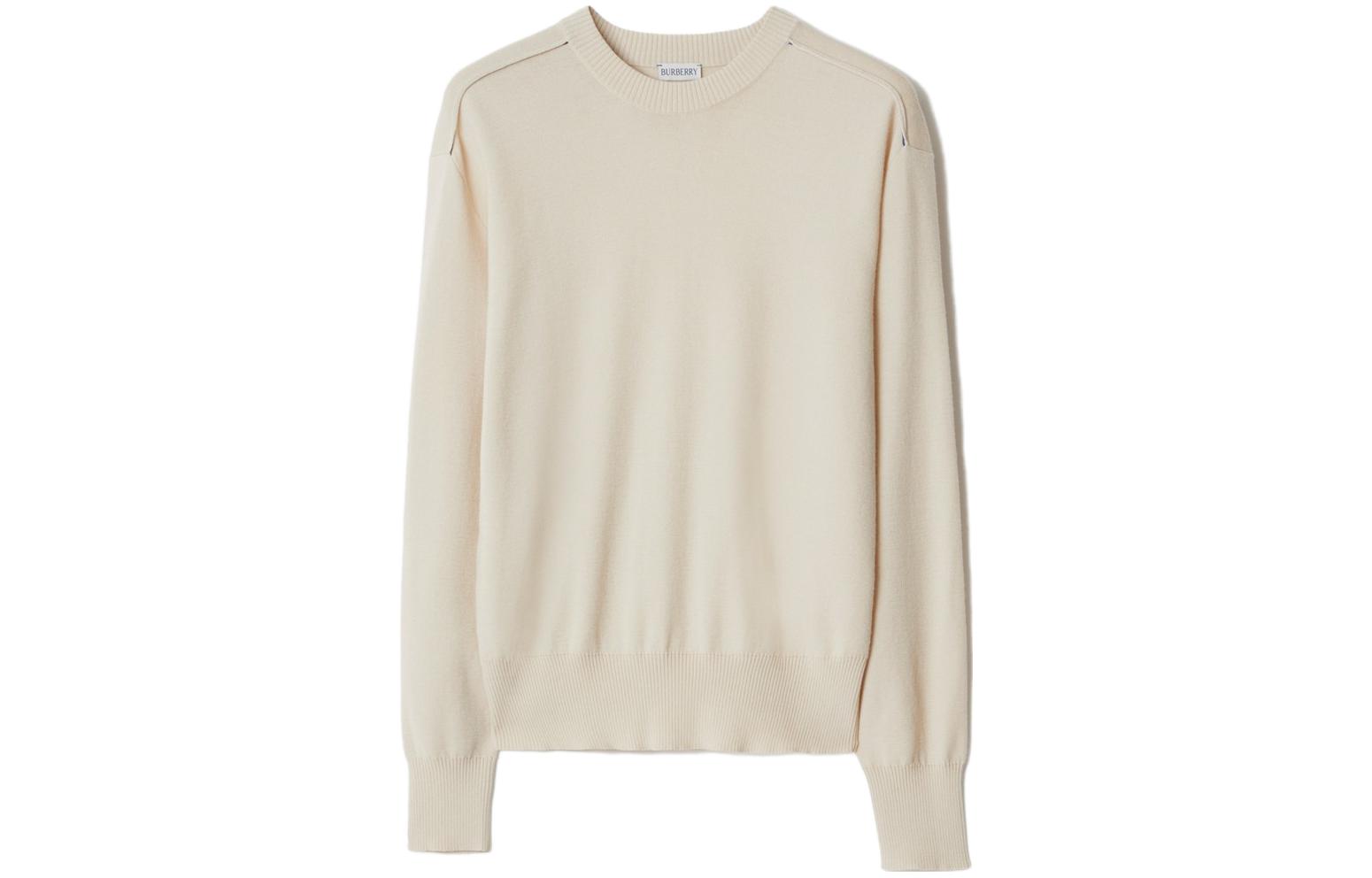 Order バーバリー ブラック リブ編み クルーネック セーター 80813311