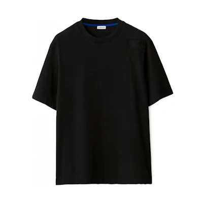 Burberry Black Short-Sleeve T-Shirt with Equestrian Logo Patch. 80849511