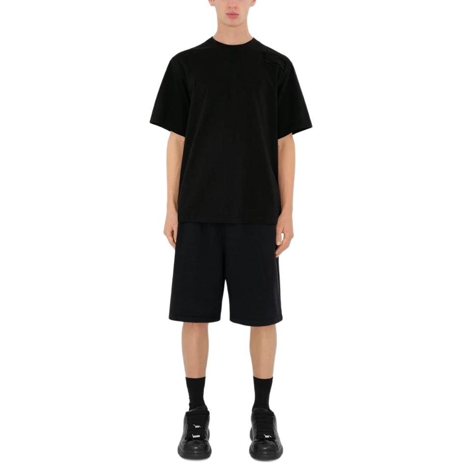 Shop Burberry 黑色短袖T恤附馬術標誌補丁. 80849511