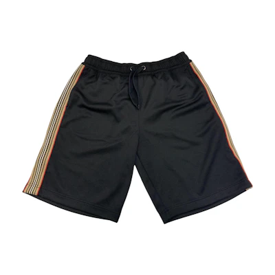 Burberry Black Side Stripe Drawstring Casual Shorts. 80710651