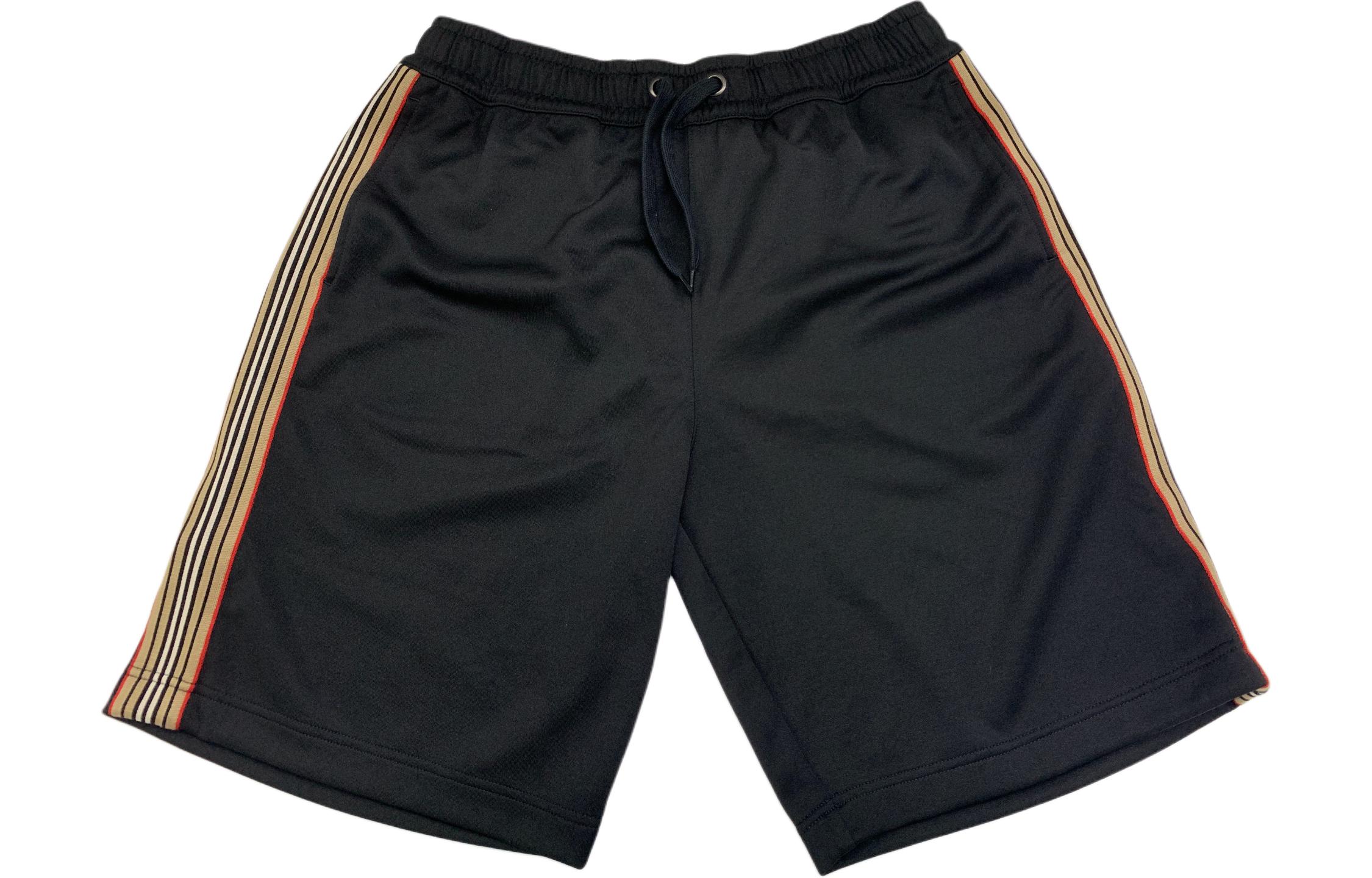 Order Burberry  Black Side Stripe Drawstring Casual Shorts. 80710651
