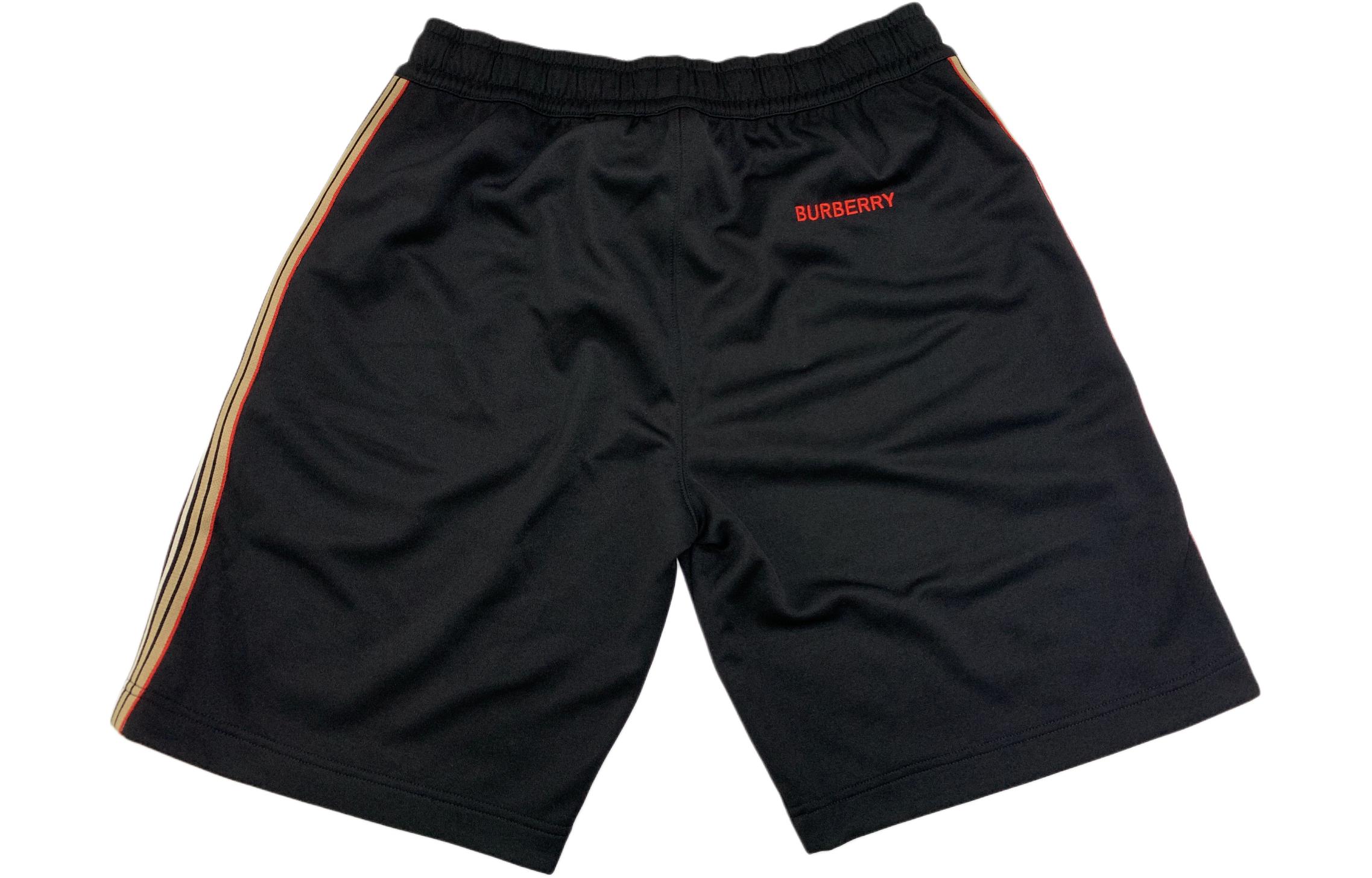 Lookbook Burberry  Black Side Stripe Drawstring Casual Shorts. 80710651