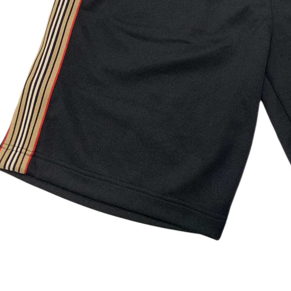 Details for Burberry  Black Side Stripe Drawstring Casual Shorts. 80710651