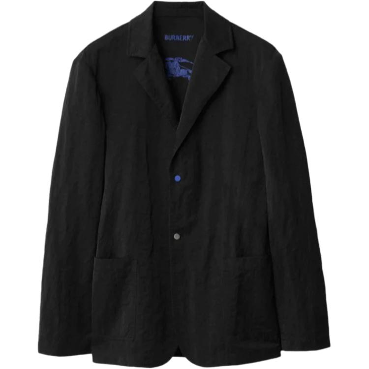 Burberry  Black Single-Breasted Jacket with Inner Pattern. 80836641
