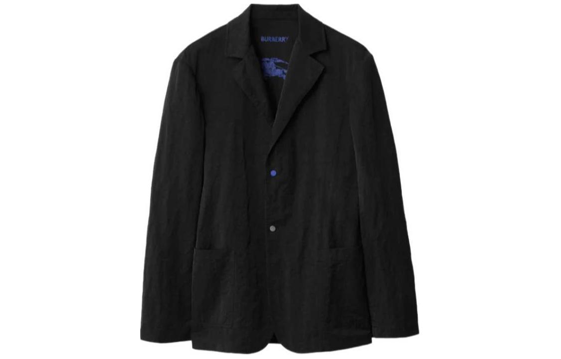 Order Chaqueta Negra Burberry de un solo botón con diseño interior. 80836641