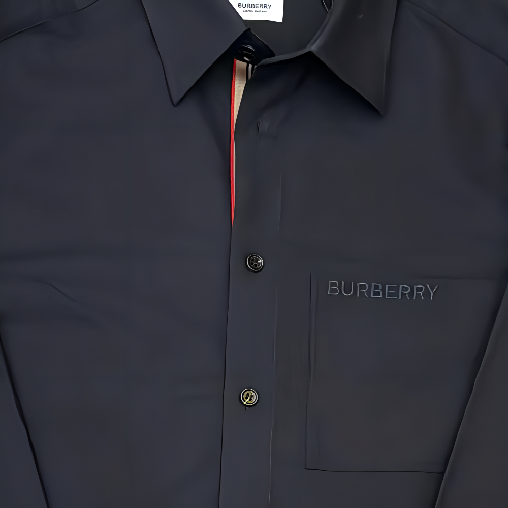 Burberry  Black Single-Breasted Long-Sleeve Shirt with Logo Design. 80842841 圖 4