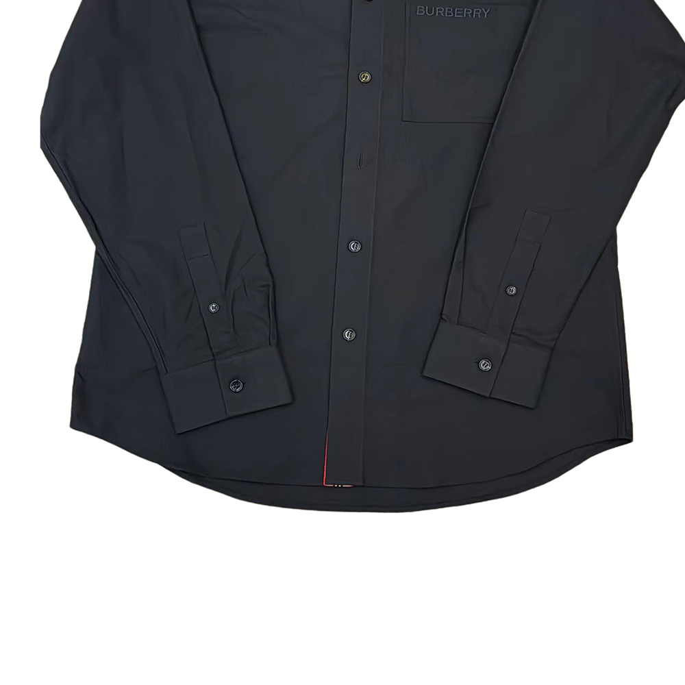 Burberry  Black Single-Breasted Long-Sleeve Shirt with Logo Design. 80842841 圖 6