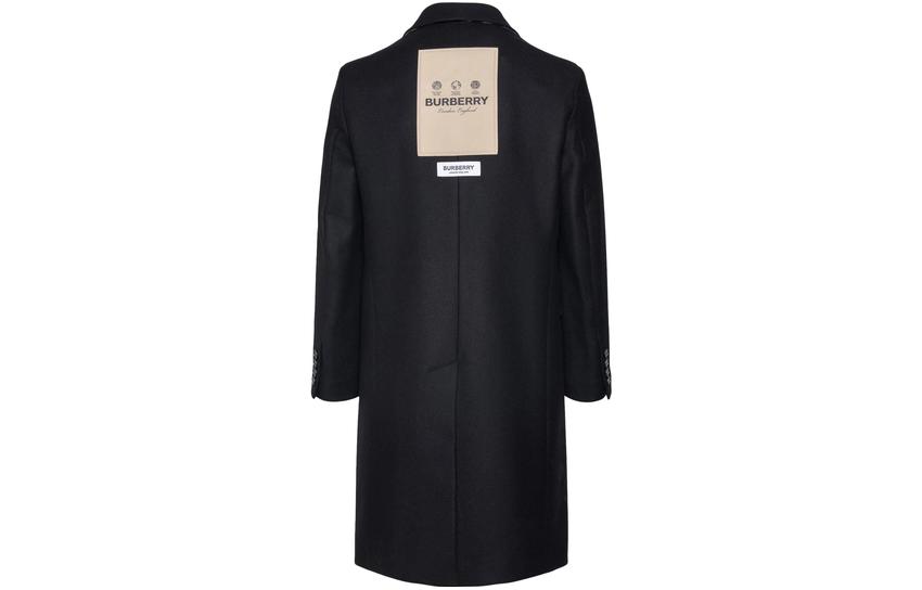 Burberry  Black Single-Breasted Long Trench Coat with Collar. 80570571 圖 4