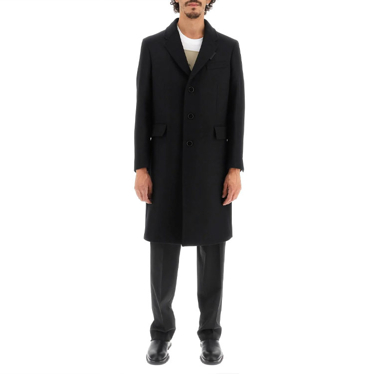 Burberry  Black Single-Breasted Long Trench Coat with Collar. 80570571 圖 5