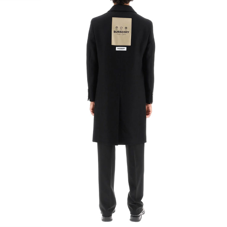 Burberry  Black Single-Breasted Long Trench Coat with Collar. 80570571 圖 6