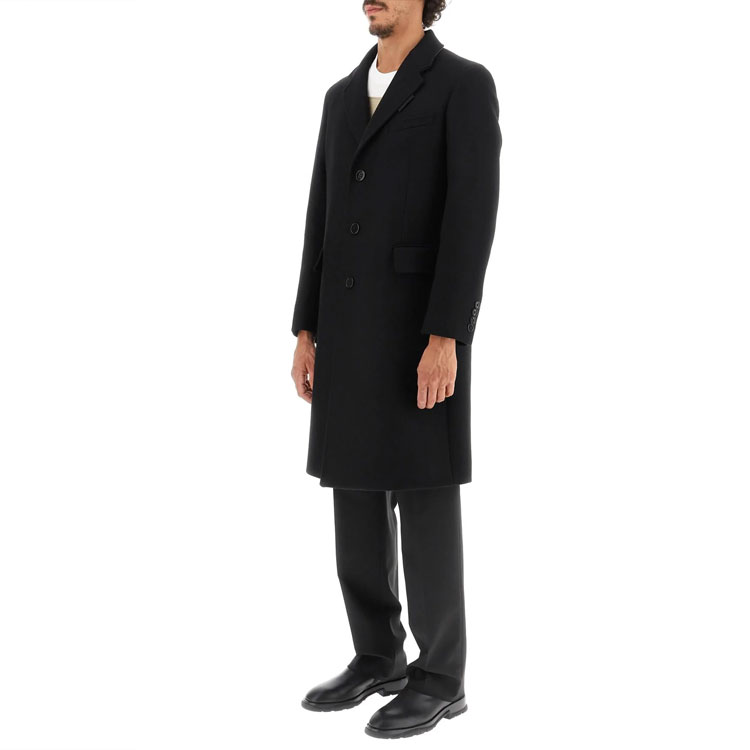 Burberry  Black Single-Breasted Long Trench Coat with Collar. 80570571 圖 7