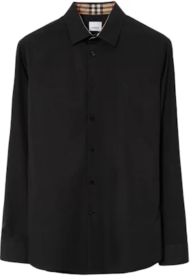Burberry 黑色修身襯衫 刺繡標誌單扣設計 80717991 Order Burberry 黑色修身襯衫 刺繡標誌單扣設計 80717991