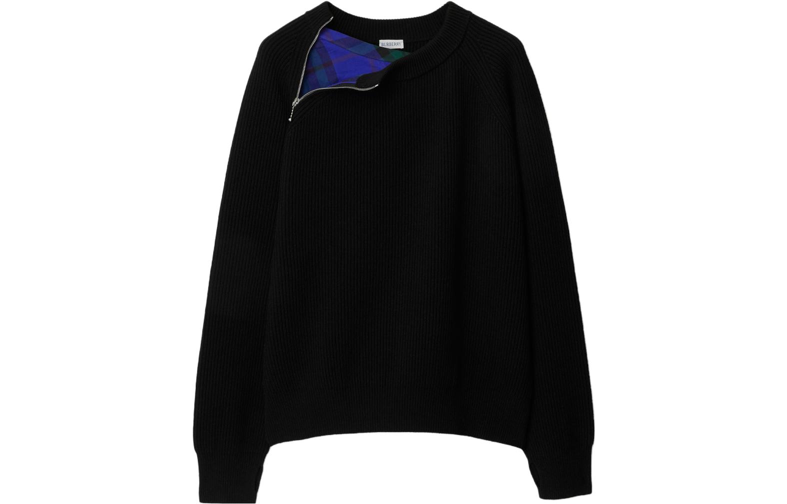 Burberry  Black Solid Color Crew Neck Pullover Sweater 80831751 圖 3