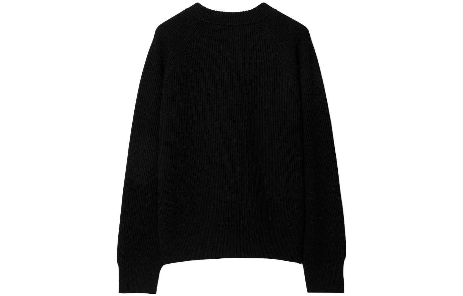 Burberry  Black Solid Color Crew Neck Pullover Sweater 80831751 圖 4