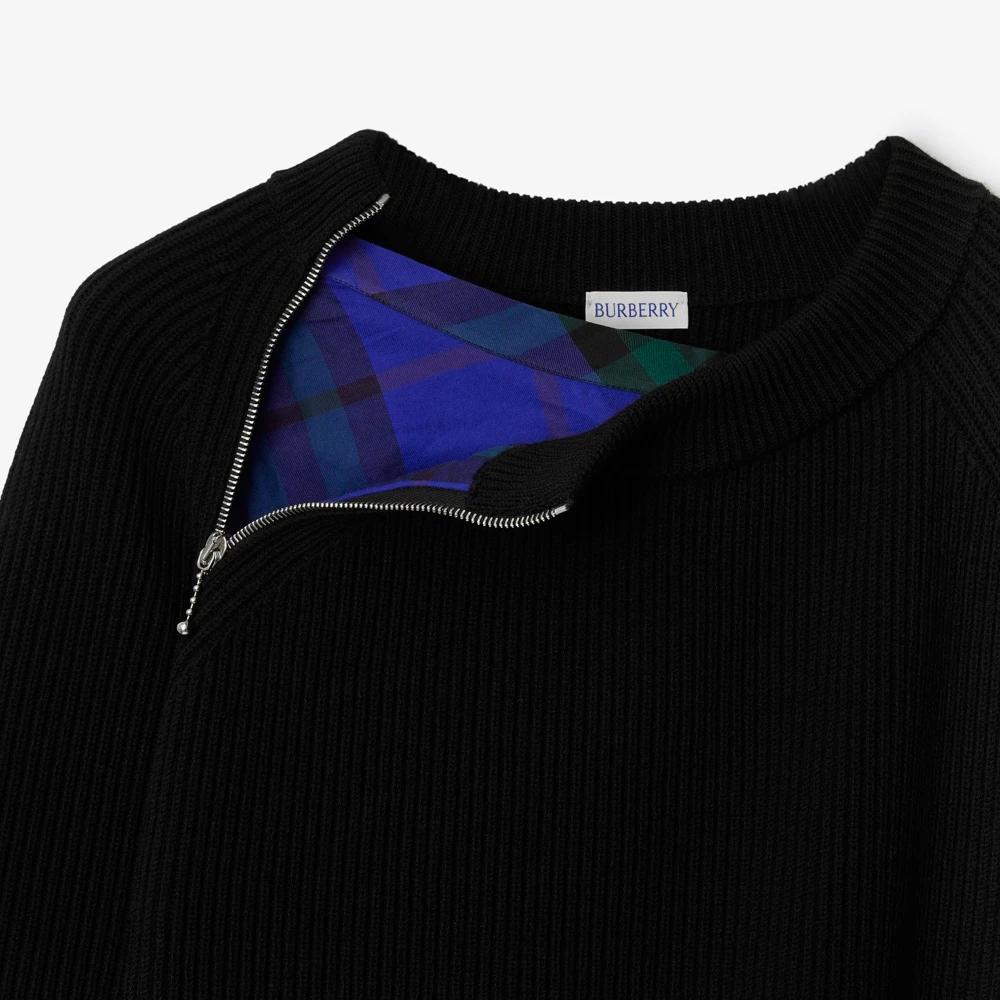 Burberry  Black Solid Color Crew Neck Pullover Sweater 80831751 圖 8