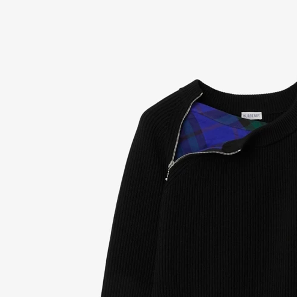 Burberry  Black Solid Color Crew Neck Pullover Sweater 80831751 圖 9