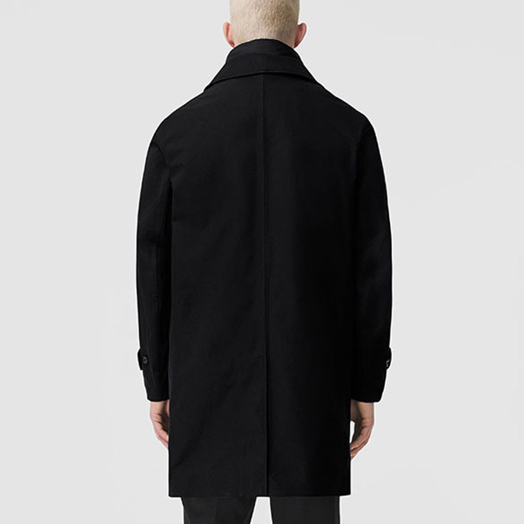 Burberry  Black Solid Color Stand Collar Button Coat 80438551 圖 5