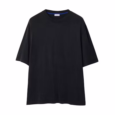 Burberry Black Solid Color Stretch Crew Neck Casual T-Shirt. 80872081