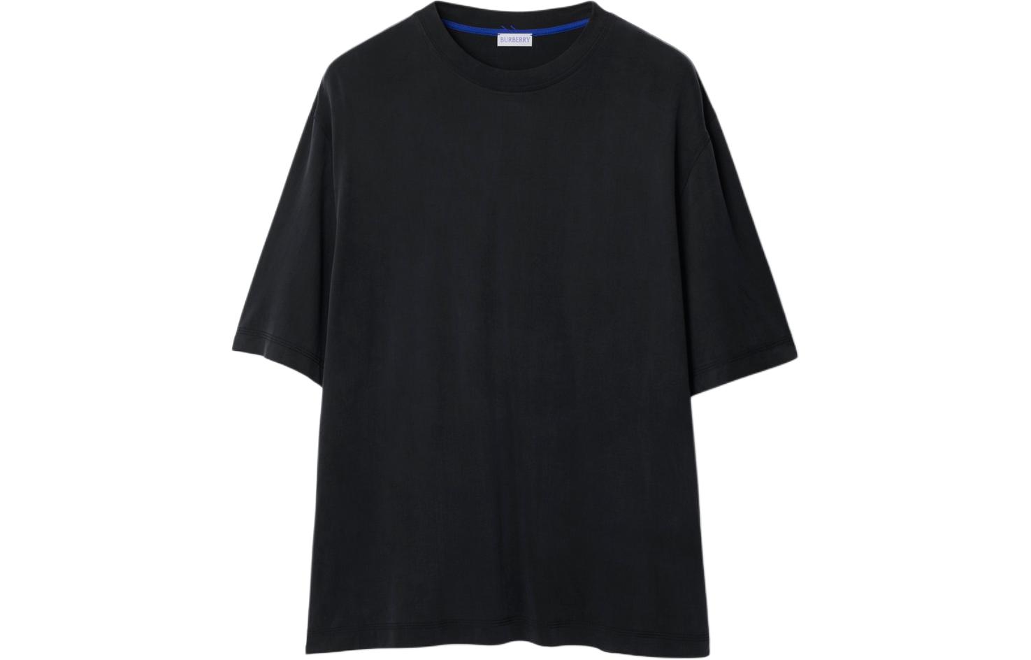 Burberry  Black Solid Color Stretch Crew Neck Casual T-Shirt. 80872081 圖 2