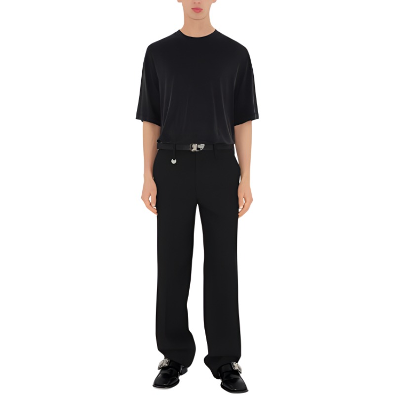 Burberry  Black Solid Color Stretch Crew Neck Casual T-Shirt. 80872081 圖 5