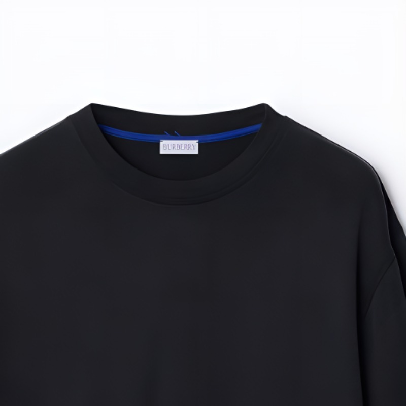 Burberry  Black Solid Color Stretch Crew Neck Casual T-Shirt. 80872081 圖 9