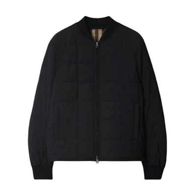 Burberry Black Solid Color Zip-Up Baseball Collar Jacket 80911011