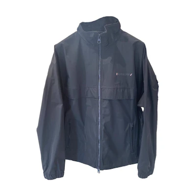 Burberry Black Solid Letter Print Zip-Up Jacket 80663671
